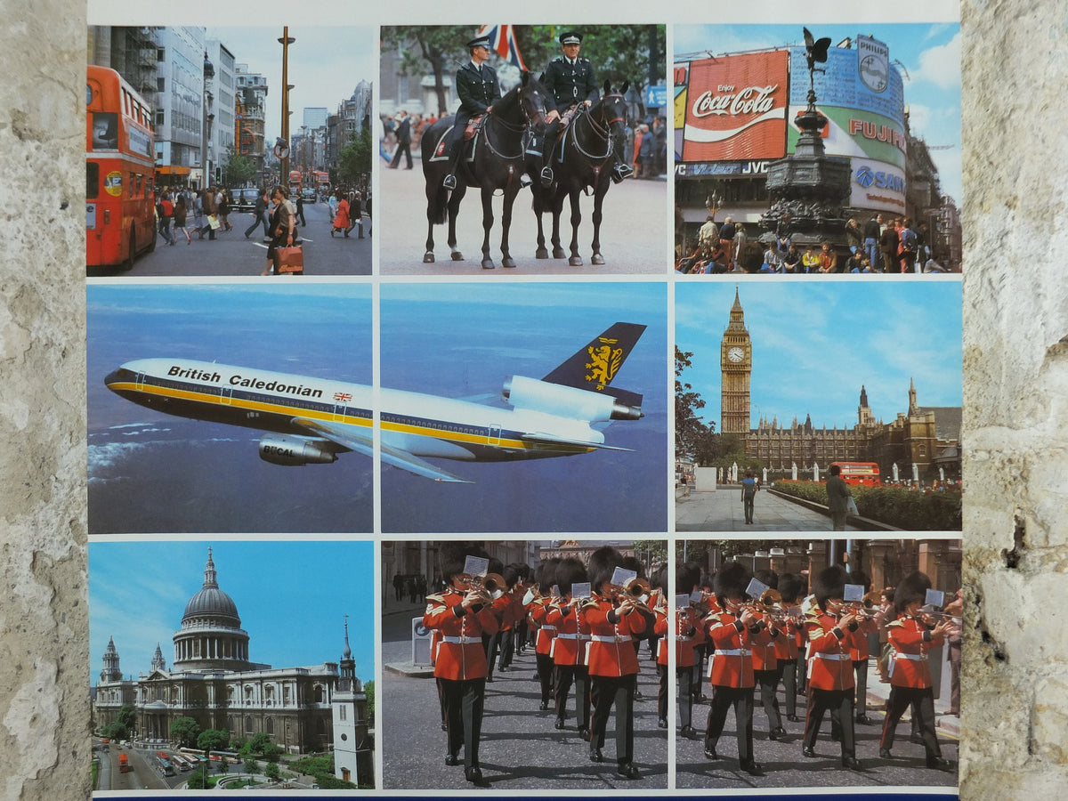 1970s British Caledonian Airways Poster, London, McDonnell Douglas DC 10, Aviation, travel wall art decor
