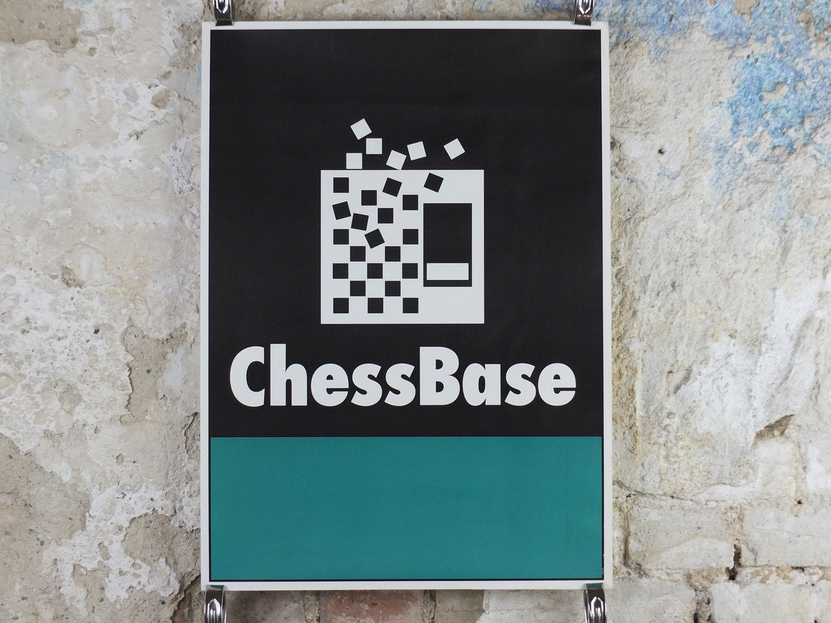 1990s Chessbase Poster, advertising for online chess company, wall art decor