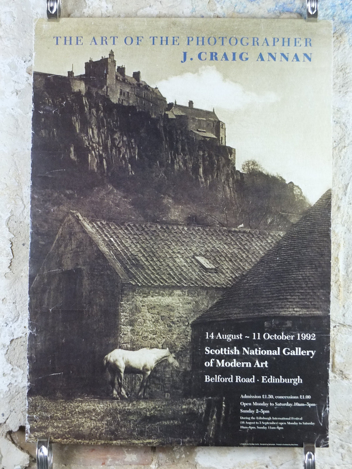 1992 J. Craig Annan Poster, Stirling Castle, Scottish Gallery of Modern Art, Edinburgh, photography, gallery exhibition wall art decor