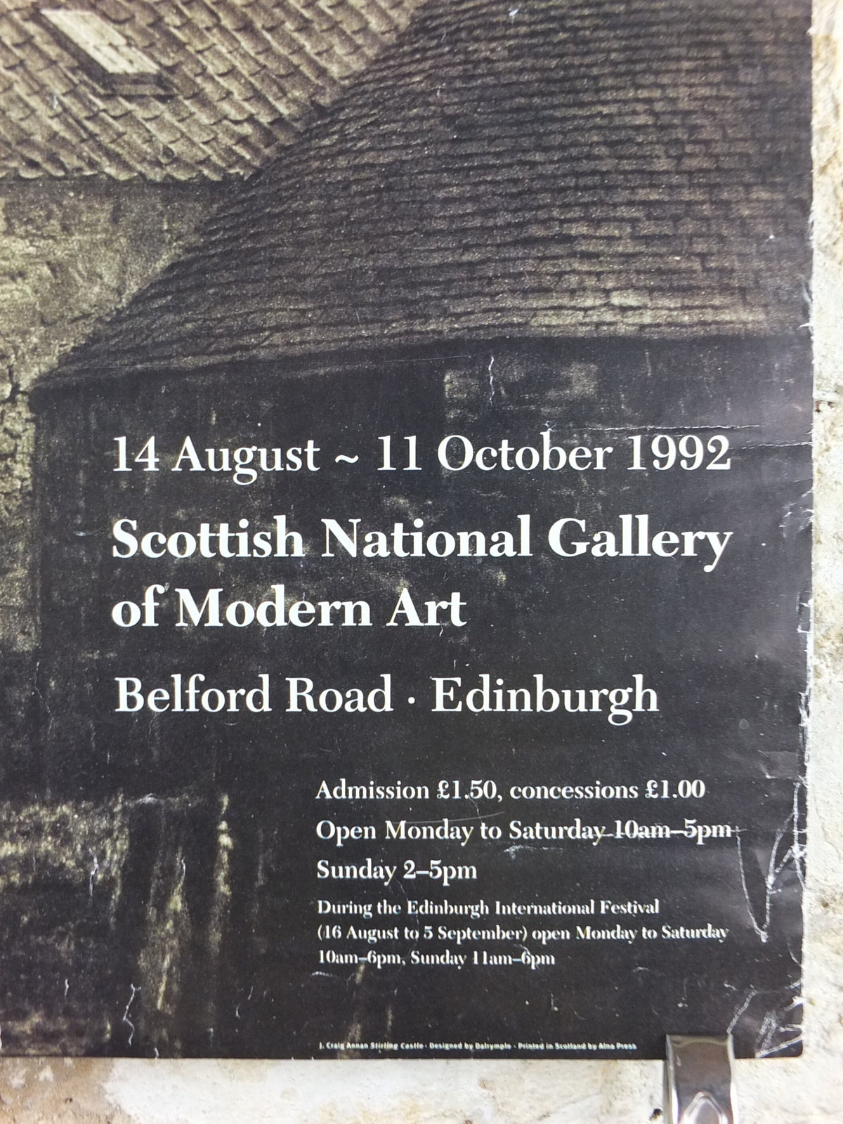 1992 J. Craig Annan Poster, Stirling Castle, Scottish Gallery of Modern Art, Edinburgh, photography, gallery exhibition wall art decor