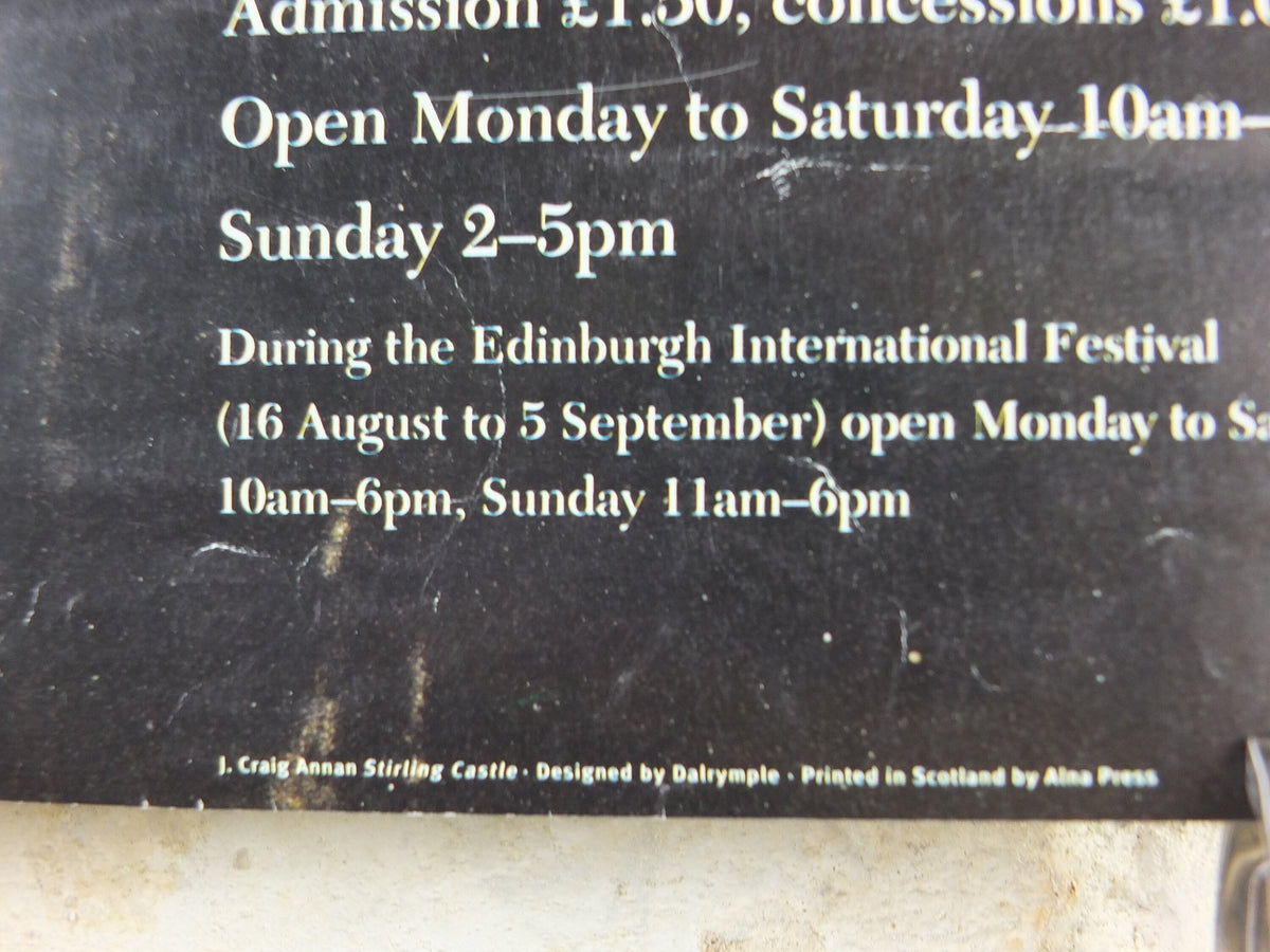 1992 J. Craig Annan Poster, Stirling Castle, Scottish Gallery of Modern Art, Edinburgh, photography, gallery exhibition wall art decor