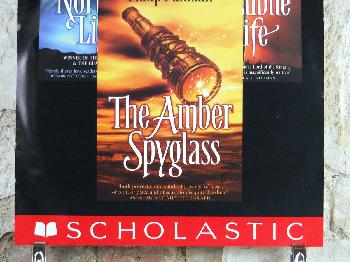 2001 His Dark Materials original Poster, The Amber Spyglass, by Philip Pullman, Scholastic, alternative Science Fiction, wall art decor