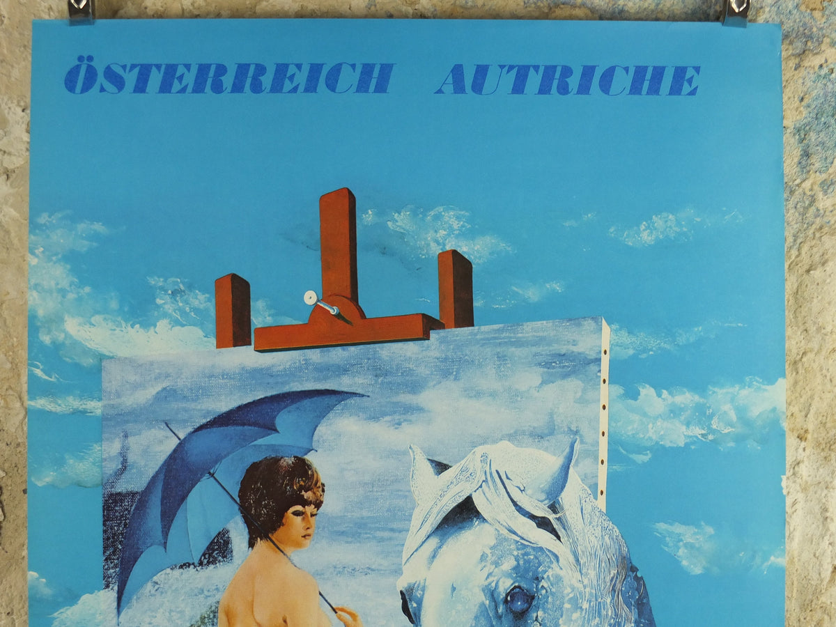 1972 Helmut Leherb Poster, Austria, Osterreich Autriche, Knight, Easel, Vienna School of Fantastic Realism, Surrealism, wall art decor