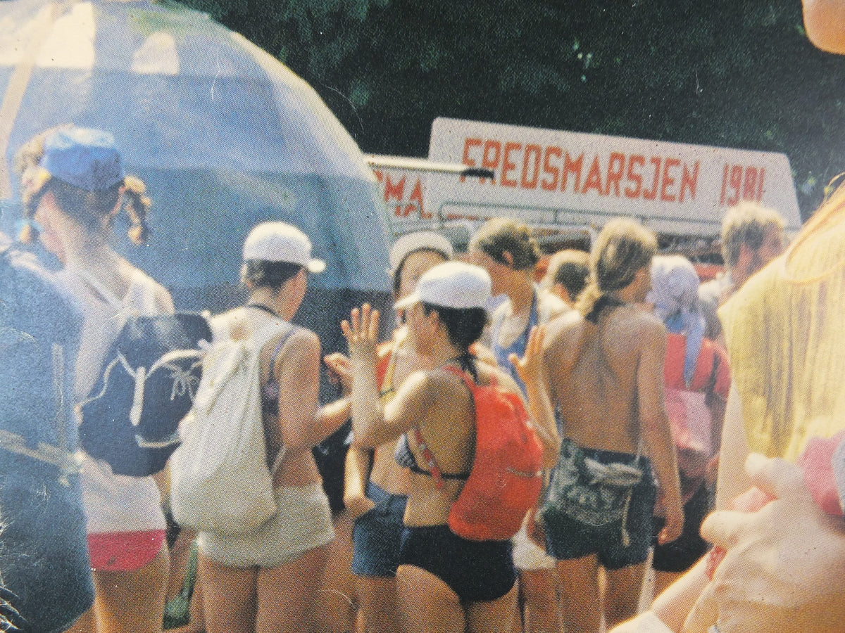 1982 Hippy Woman with Baby Poster, Peace and Love, Svanholm Film Festival, Denmark, wall art decor, cinema film memorabilia