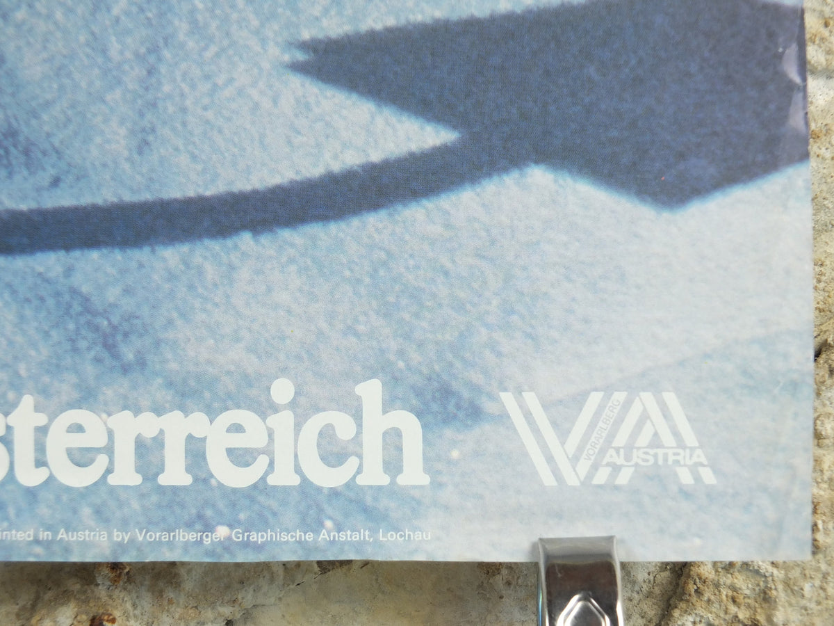 1970s Grosswahlsertal Hats Ski Poster, Skiland Vorarlberg Austria, warning sign, Snow, mountain tourism skiing vacation wall art decor