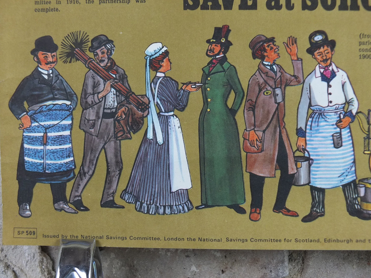 1960s Original National Savings Poster, Education wallchart of the Victorians, England, wall art retro decor