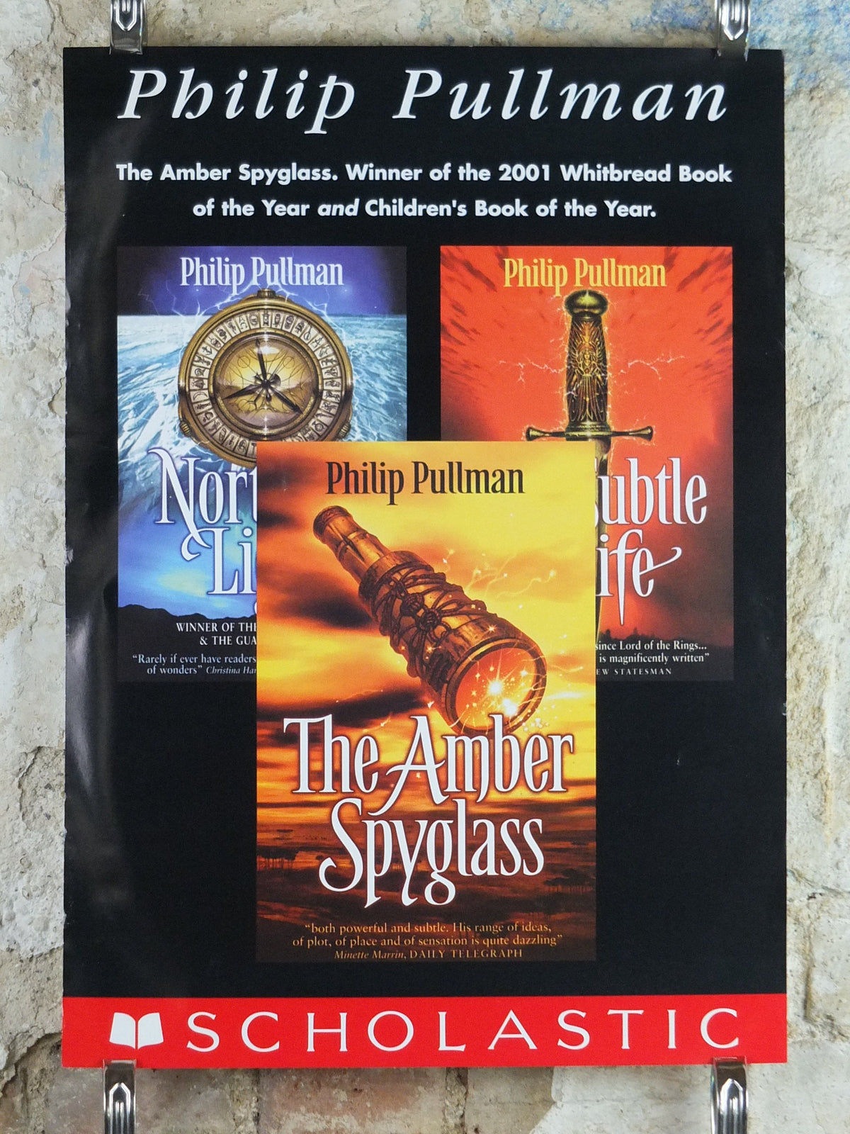 2001 His Dark Materials original Poster, The Amber Spyglass, by Philip Pullman, Scholastic, alternative Science Fiction, wall art decor