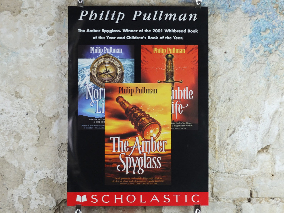 2001 His Dark Materials original Poster, The Amber Spyglass, by Philip Pullman, Scholastic, alternative Science Fiction, wall art decor