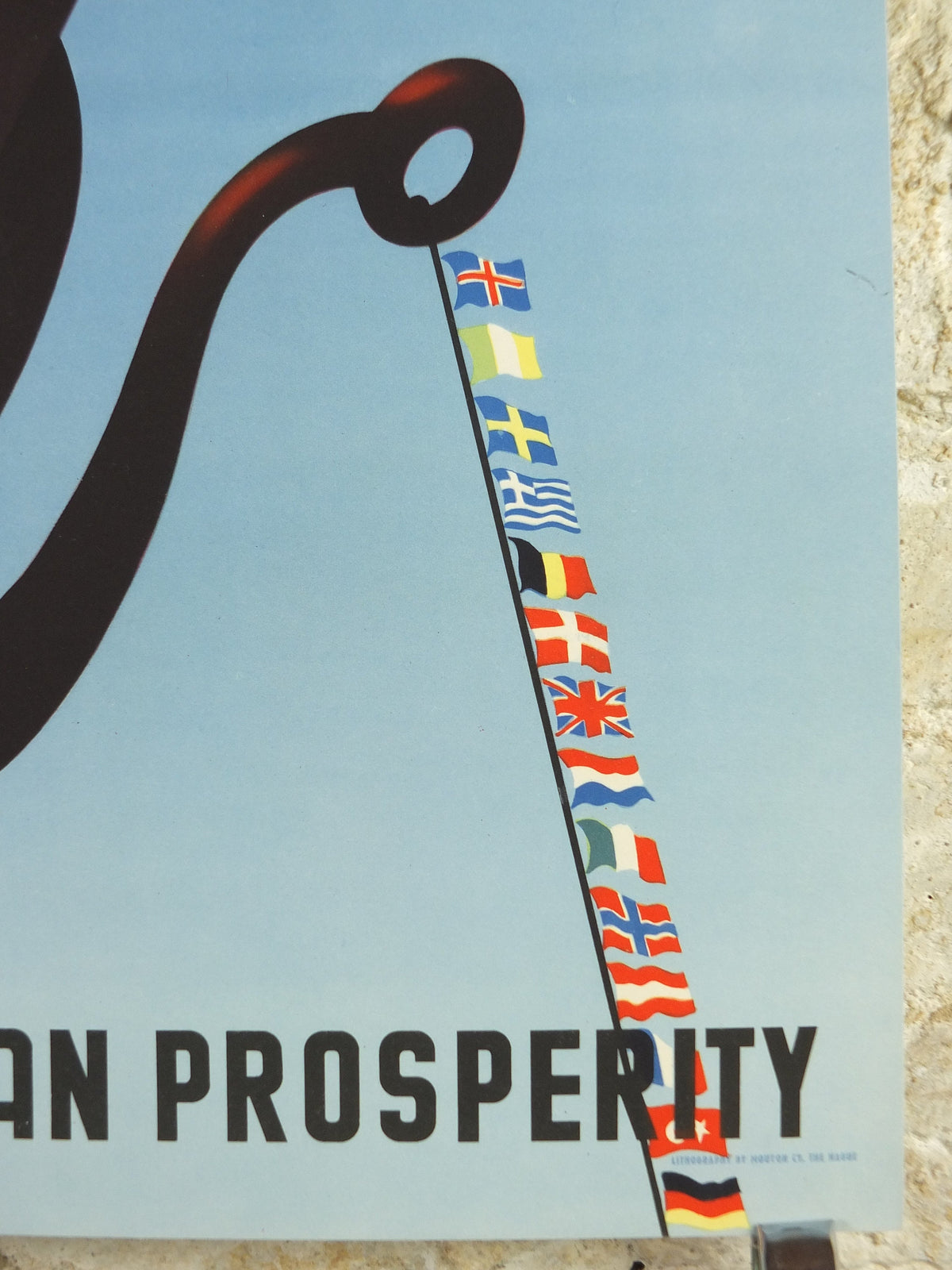 1950 ERP European Recovery Fund Poster, For European Prosperity, Marshall Plan, by Wladimir Flem, flags, European Union, wall art decor