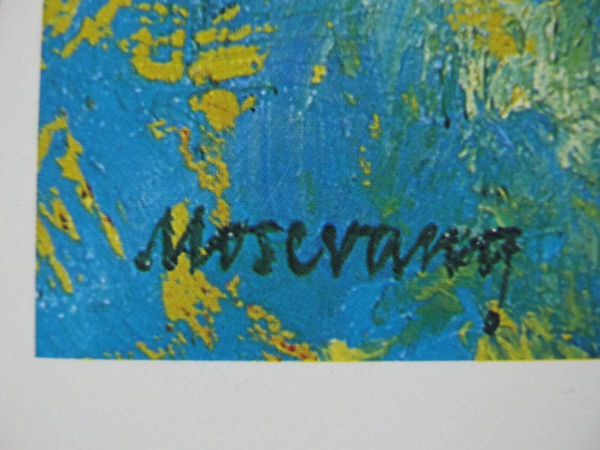 1980s Leif Mosevang Poster, Summer, The Seasons, colourful painting, Scandanavian Danish Design, wall art decor