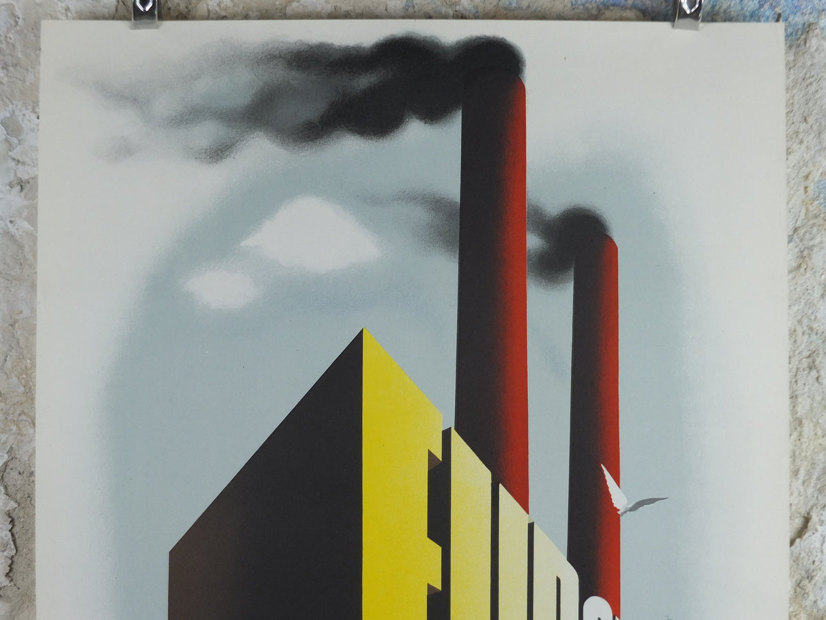 1950 ERP European Recovery Fund Poster, Cooperation Means Prosperity, Marshall Plan, Louis Emmerick, industry, European Union wall art decor