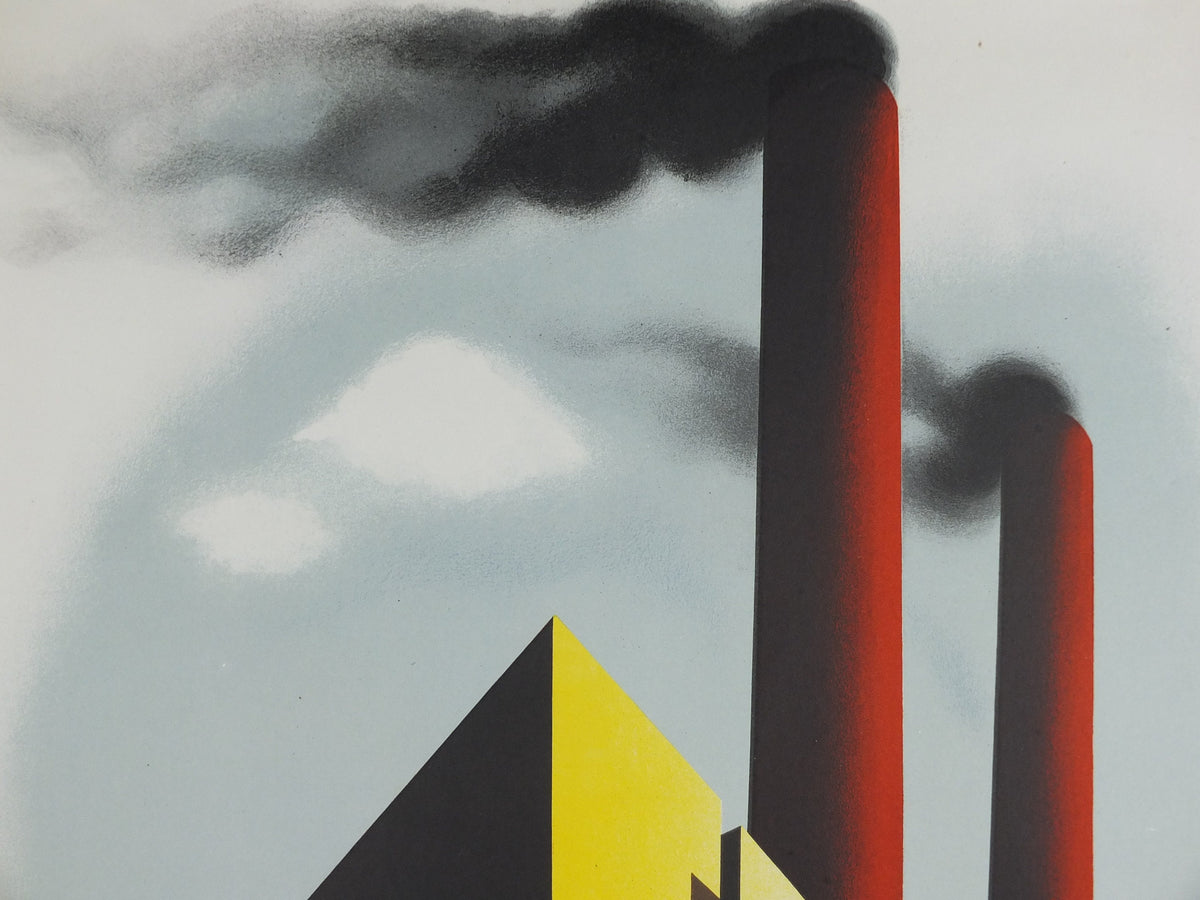 1950 ERP European Recovery Fund Poster, Cooperation Means Prosperity, Marshall Plan, Louis Emmerick, industry, European Union wall art decor