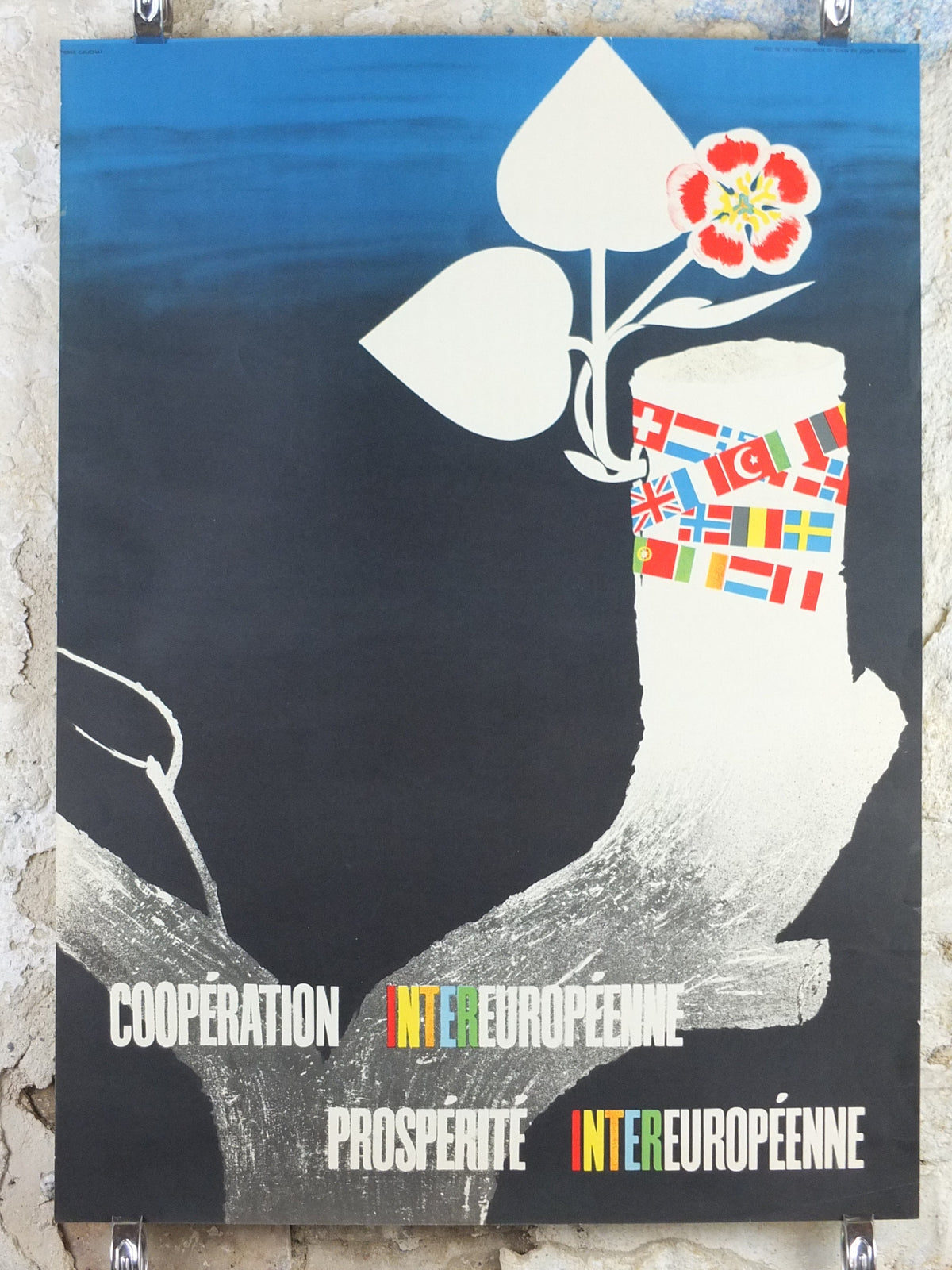 1950 ERP European Recovery Fund Poster, European Cooperation and Prosperity, Marshall Plan, Pierre Cauchat, European Union, wall art decor