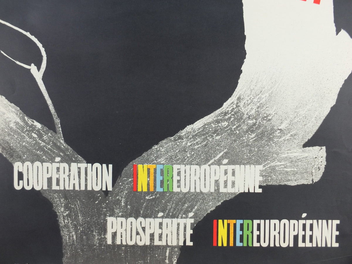 1950 ERP European Recovery Fund Poster, European Cooperation and Prosperity, Marshall Plan, Pierre Cauchat, European Union, wall art decor
