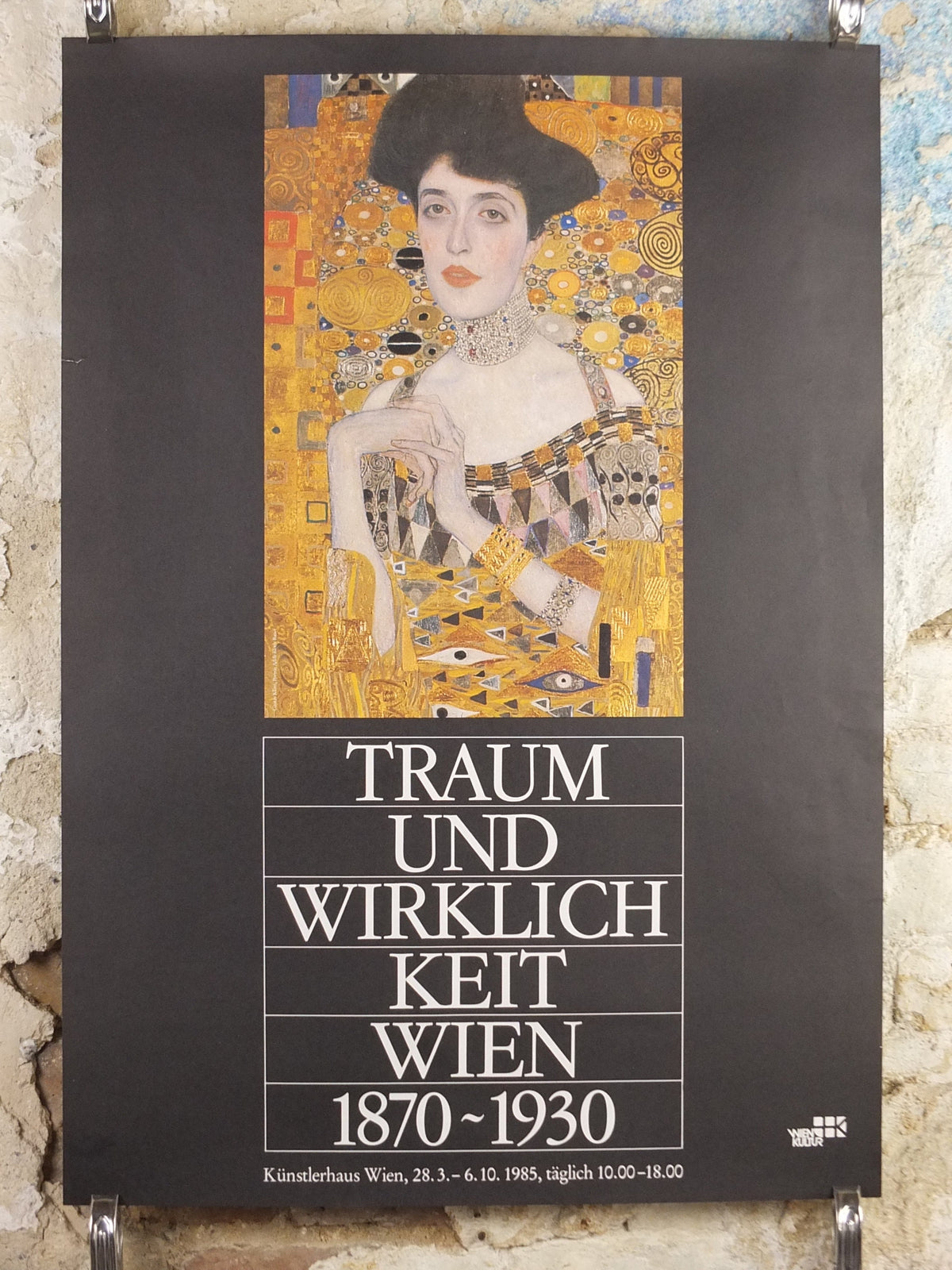 1985 Gustav Klimt Poster, Adele Bloch-Bauer, Dream and Reality, Art Nouveau Symbolism Vienna Secession gallery exhibition, wall art decor