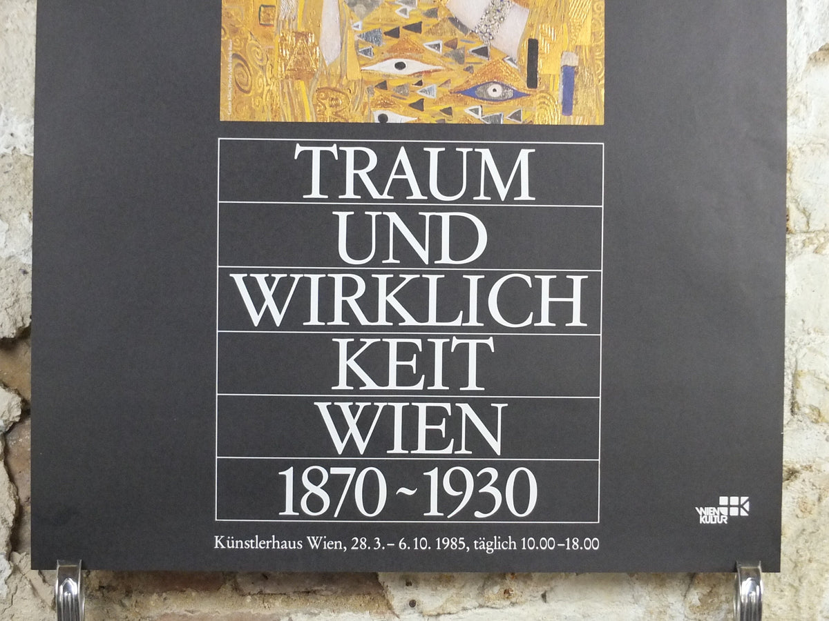 1985 Gustav Klimt Poster, Adele Bloch-Bauer, Dream and Reality, Art Nouveau Symbolism Vienna Secession gallery exhibition, wall art decor