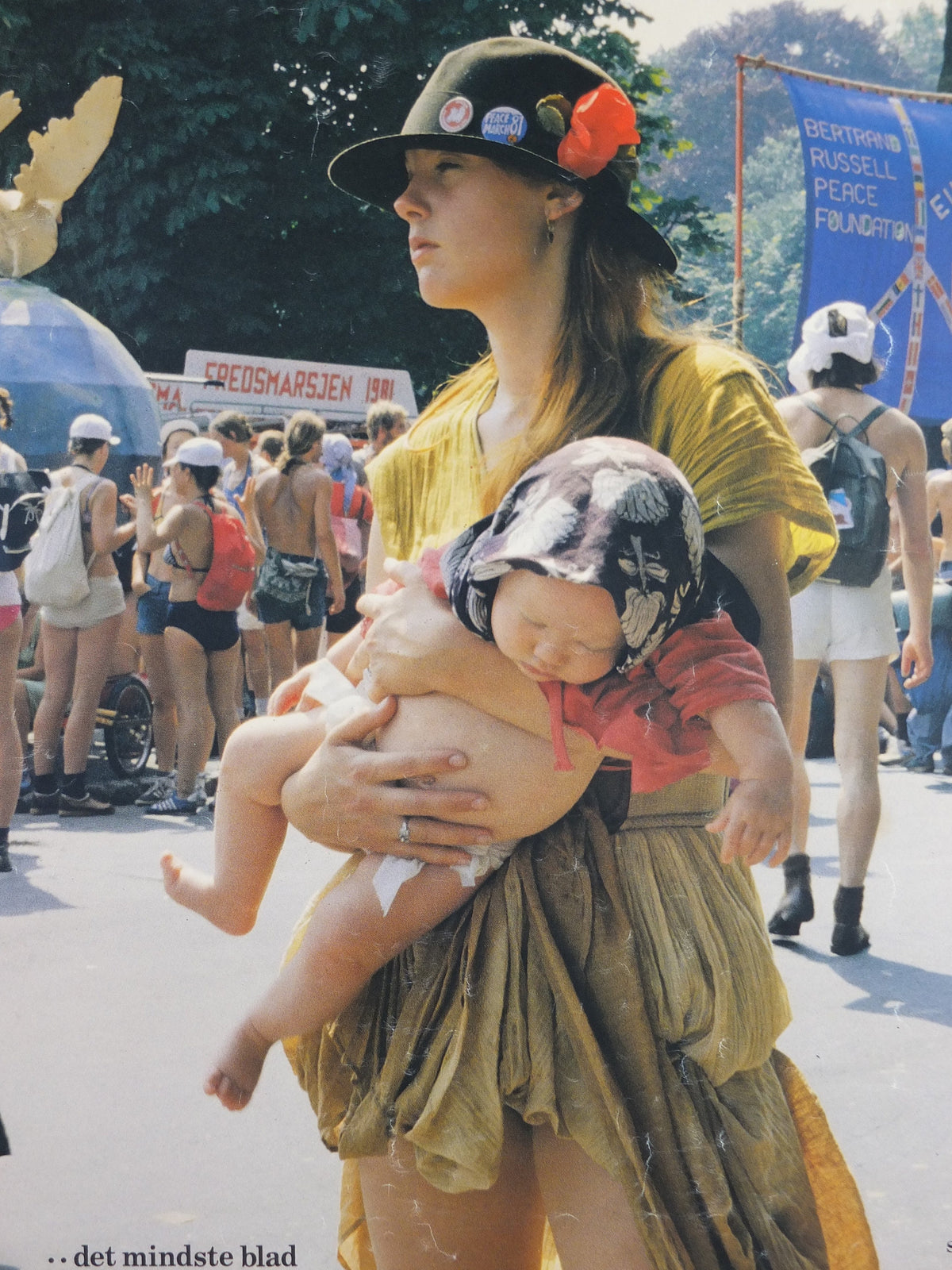 1982 Hippy Woman with Baby Poster, Peace and Love, Svanholm Film Festival, Denmark, wall art decor, cinema film memorabilia