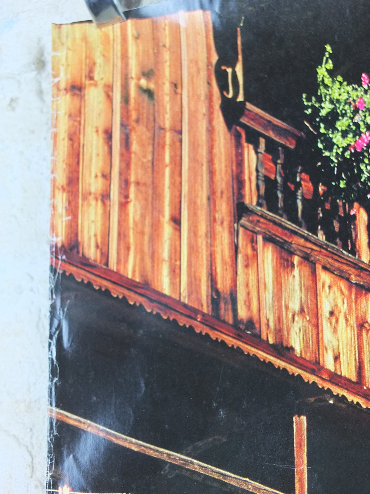 1970s Tyrol in the Summer Poster, Austria, flowers on the ski chalet, mountain tourism skiing vacation wall art decor