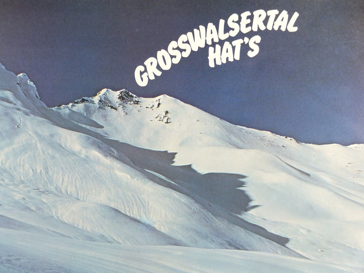 1970s Grosswahlsertal Hats Ski Poster, Skiland Vorarlberg Austria, warning sign, Snow, mountain tourism skiing vacation wall art decor