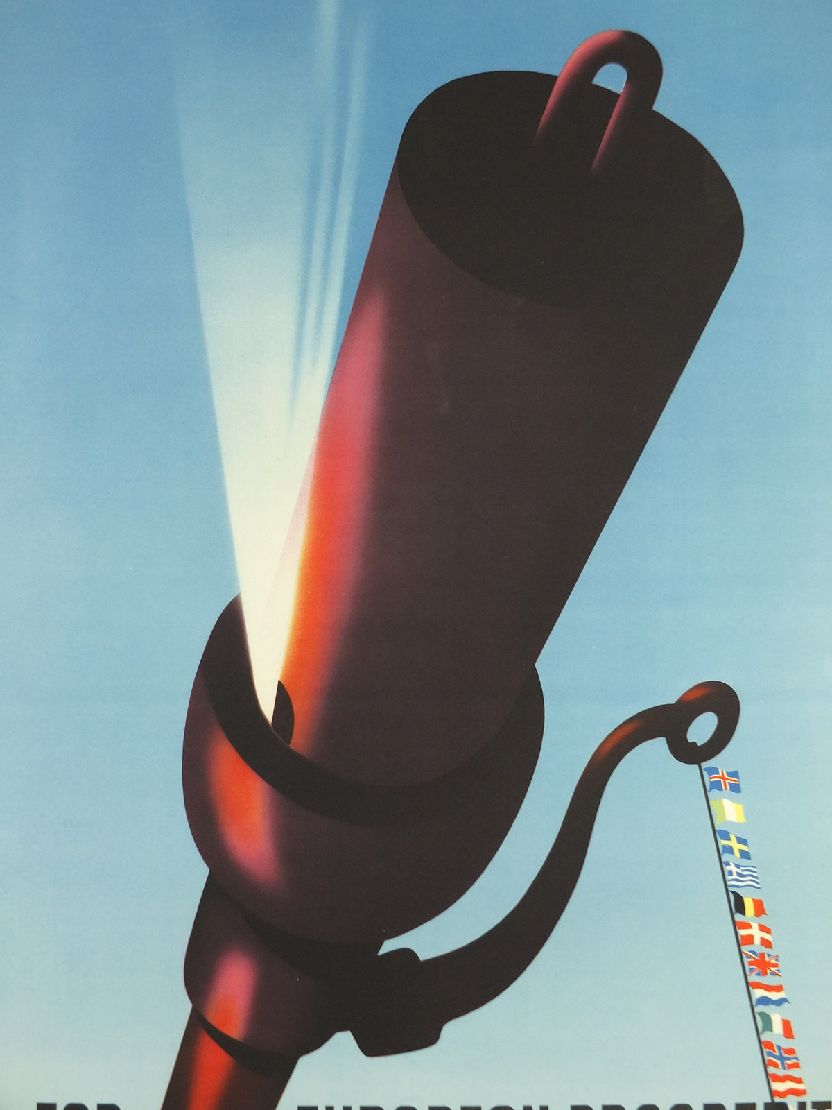 1950 ERP European Recovery Fund Poster, For European Prosperity, Marshall Plan, by Wladimir Flem, flags, European Union, wall art decor