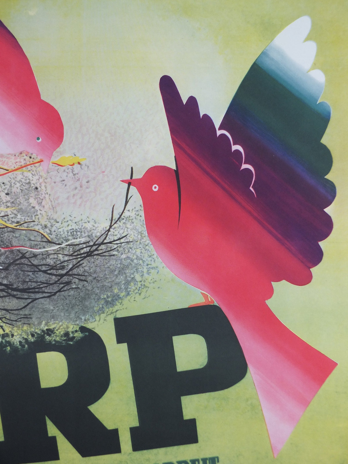 1950 ERP European Recovery Fund Poster, Inter-European Cooperation, Marshall Plan, by Rudolf Korunka, nest, European Union, wall art decor