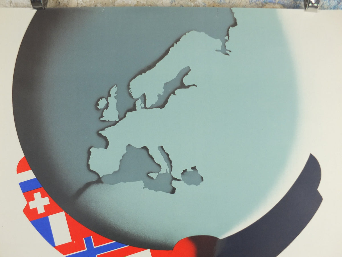 1950 ERP European Recovery Fund Poster, Work together, Strong together, Marshall Plan, FJE Mettes, Atlas, European Union wall art decor