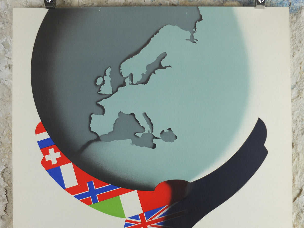 1950 ERP European Recovery Fund Poster, Work together, Strong together, Marshall Plan, FJE Mettes, Atlas, European Union wall art decor