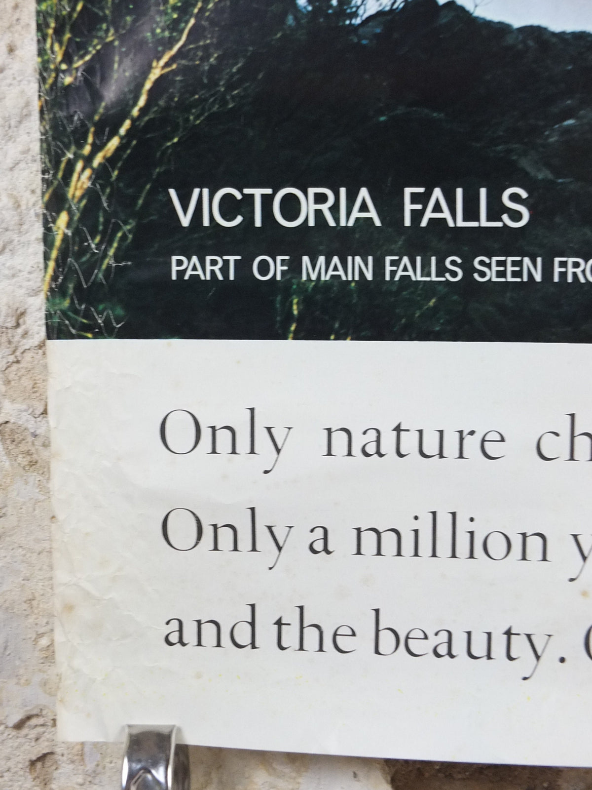 1960s Rhodesia Travel Poster, Victoria Falls, Vintage colonial poster from Zimbabwe, travel tourism, holiday vacation, wall art decor