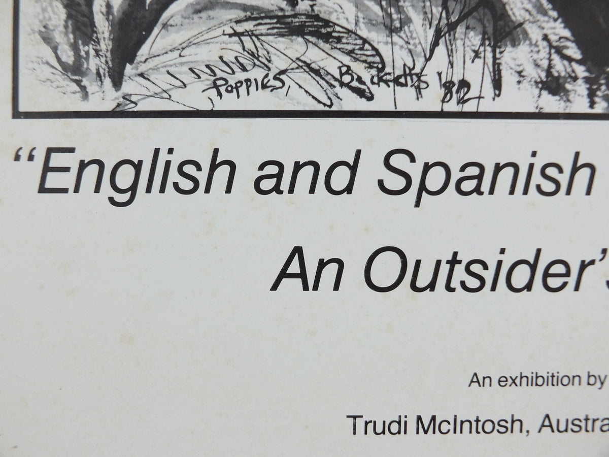 Trudi McIntosh Poster, signed to "Martin", English and Spanish countryscenes, Poppies, artist gallery exhibition wall art decor