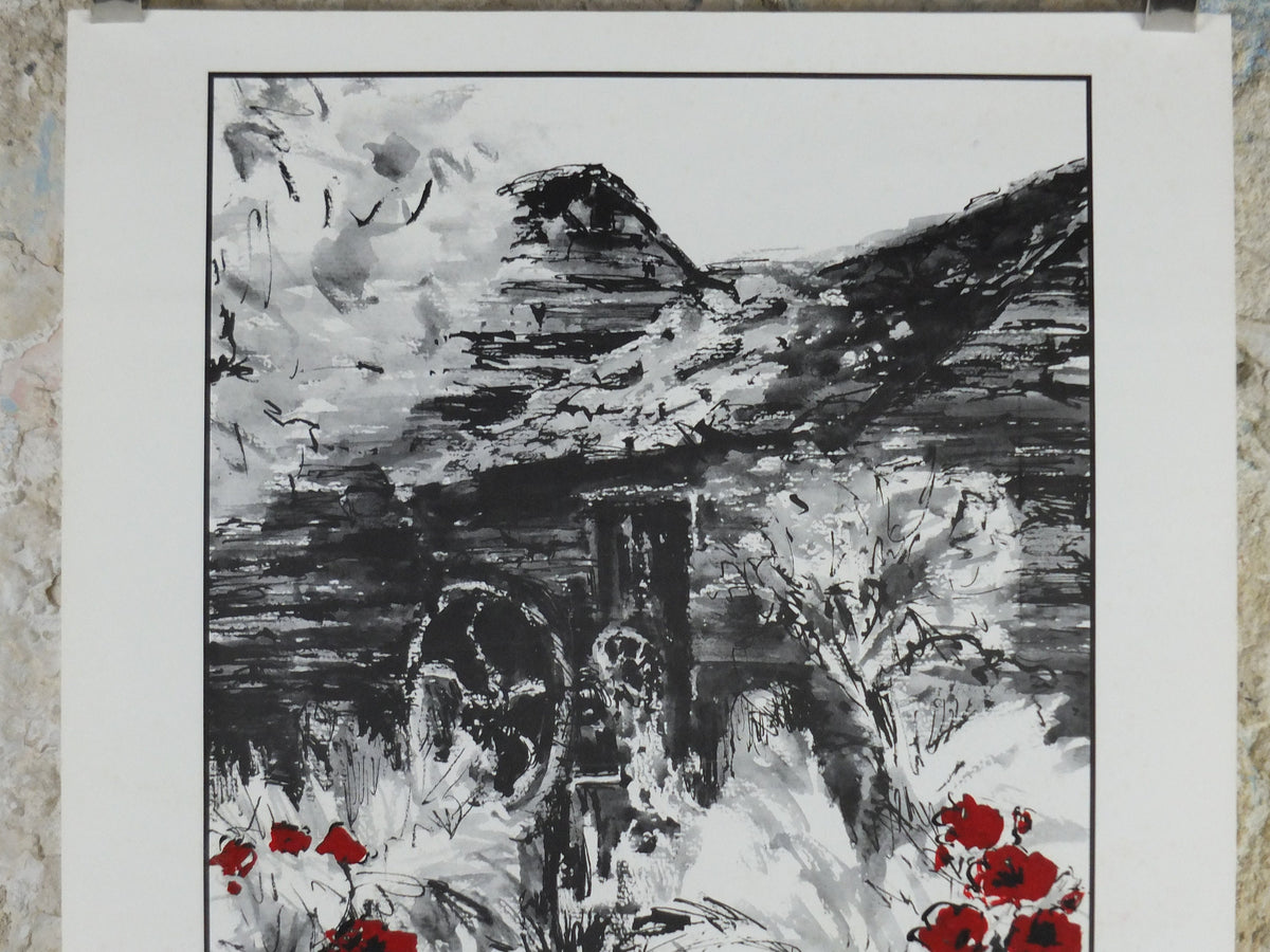 Trudi McIntosh Poster, signed to "Martin", English and Spanish countryscenes, Poppies, artist gallery exhibition wall art decor