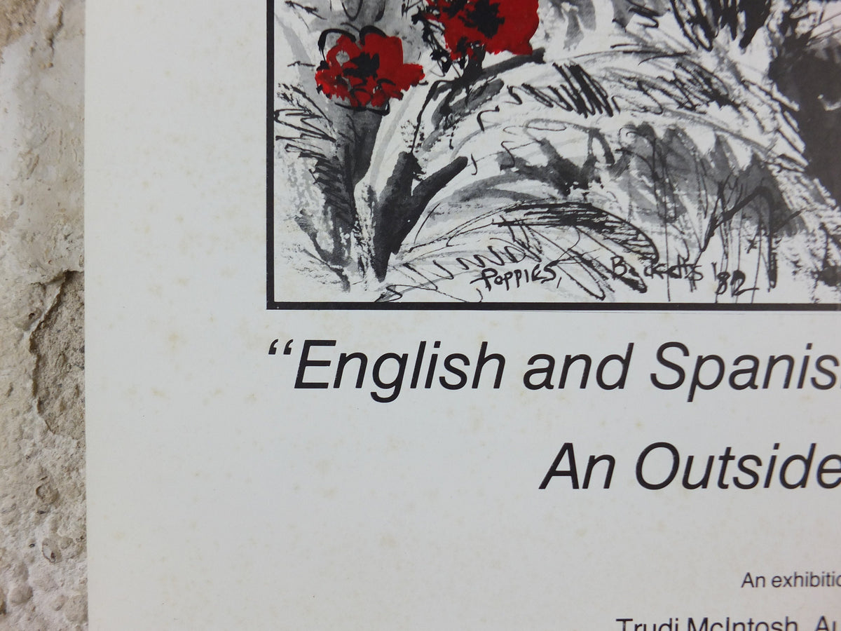 Trudi McIntosh Poster, signed to "Martin", English and Spanish countryscenes, Poppies, artist gallery exhibition wall art decor