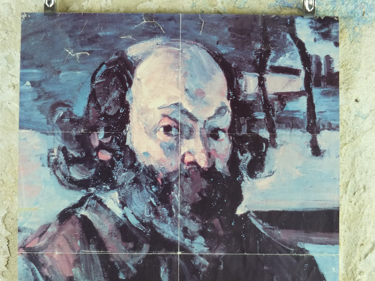1988 Cezanne Poster, Self Portrait from 1872, Royal Academy of Arts, impressionists, artist gallery exhibition wall art decor