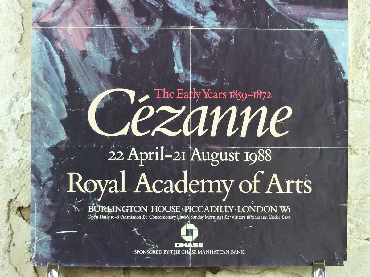 1988 Cezanne Poster, Self Portrait from 1872, Royal Academy of Arts, impressionists, artist gallery exhibition wall art decor