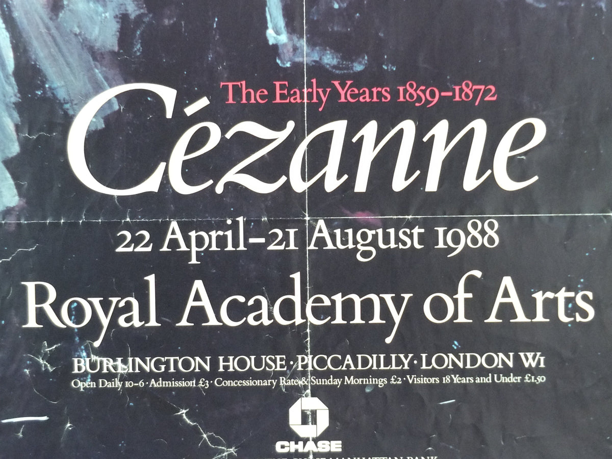 1988 Cezanne Poster, Self Portrait from 1872, Royal Academy of Arts, impressionists, artist gallery exhibition wall art decor