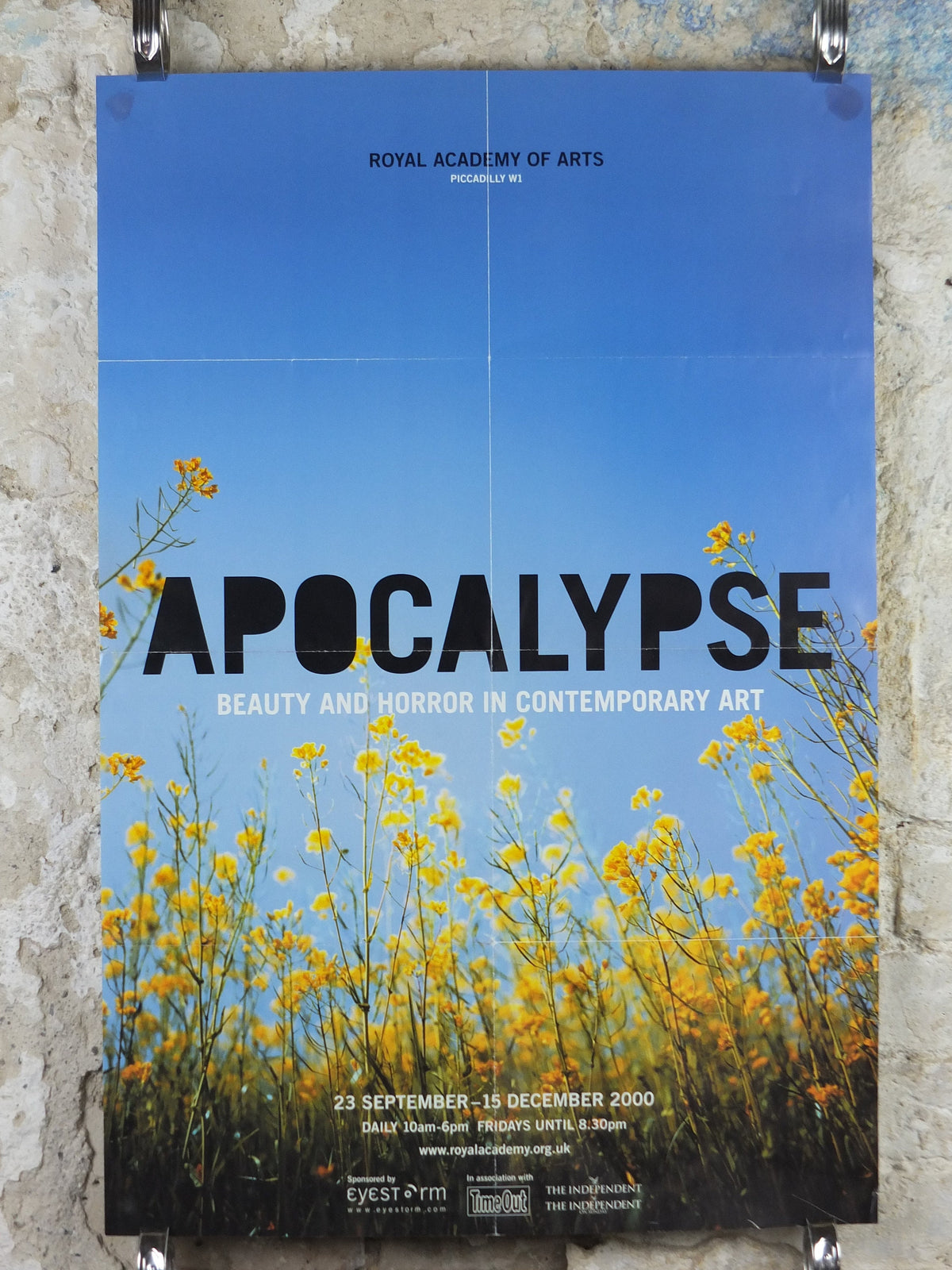 2000 Royal Academy of Arts Poster, Apocalypse, Beauty and Horror in Contemporary Art, artist gallery exhibition, wall art decor