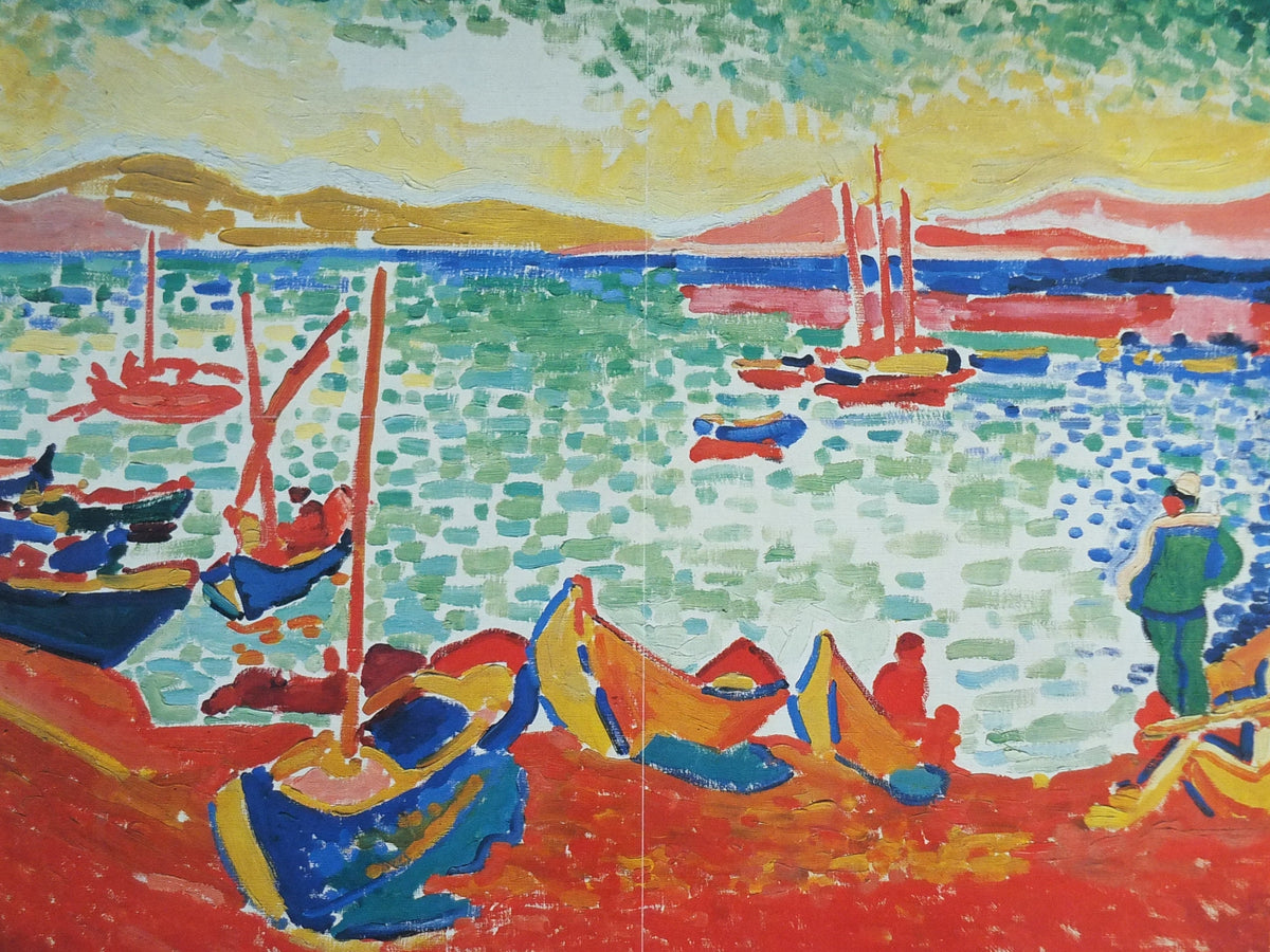 1991 Royal Academy of Arts Poster, Andre Derain, "Boats in the Port of Collioure" 1905 Fauvism artist gallery exhibition, wall art decor