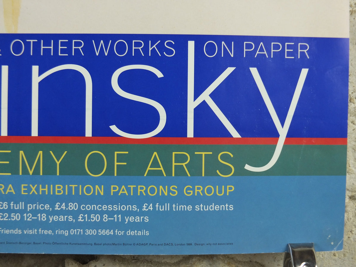 1999 Royal Academy of Arts Poster, Wassily Kandinsky, Untitled 1921, abstract art and expressionism, gallery exhibition wall art 1990s