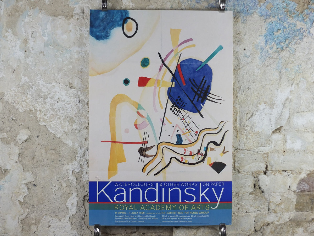 1999 Royal Academy of Arts Poster, Wassily Kandinsky, Untitled 1921, abstract art and expressionism, gallery exhibition wall art 1990s