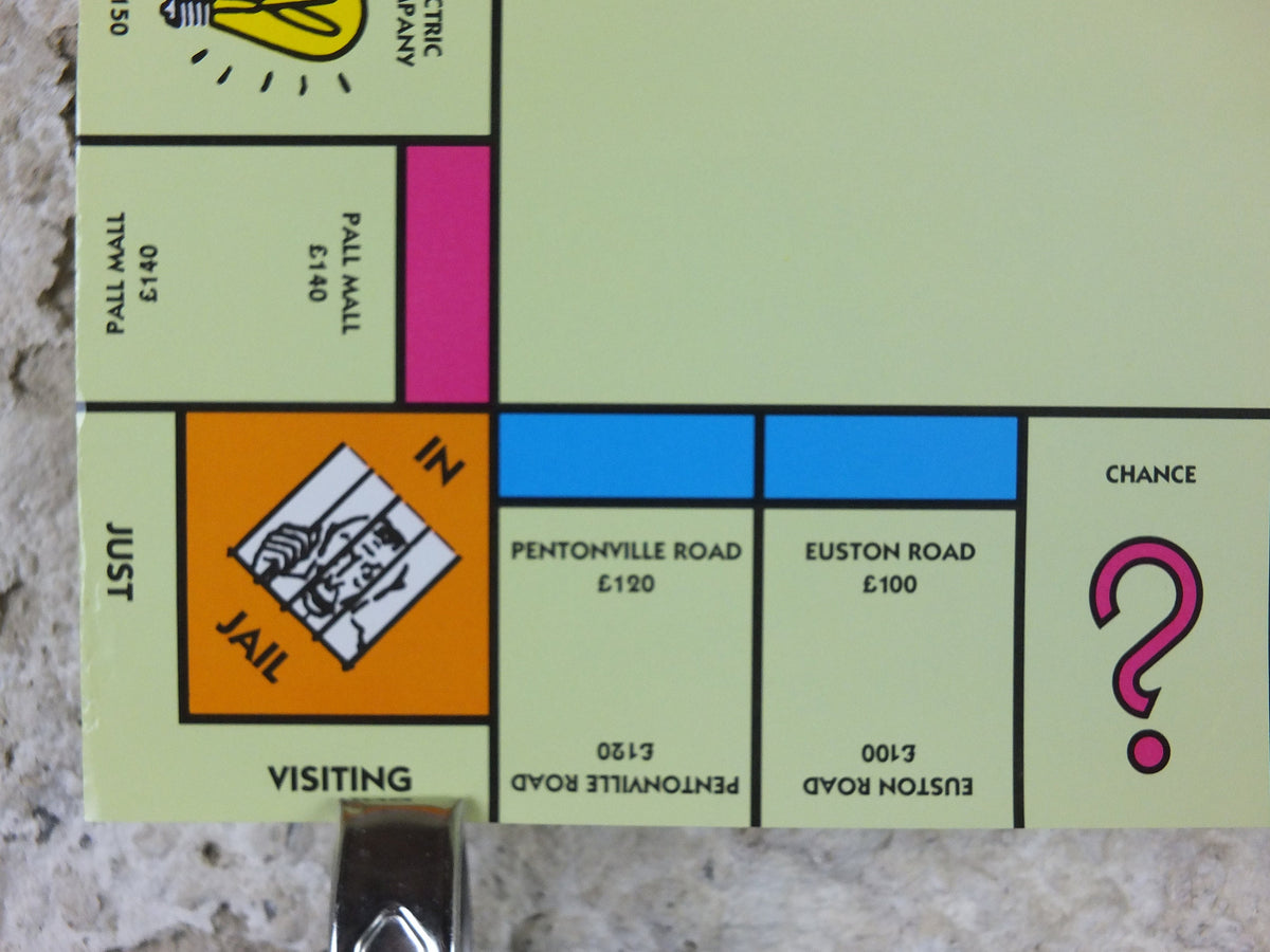 1993 Monopoly Poster, Monopoly Board, Board Games, United Kingdom properties, Tonka and Waddington Games, gaming retro wall art decor