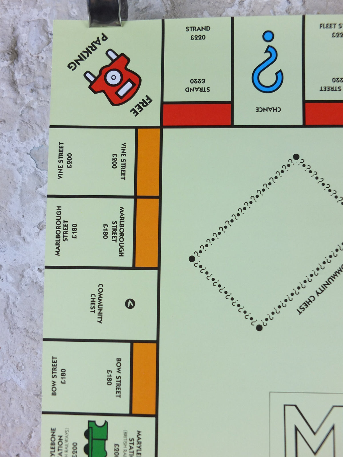 1993 Monopoly Poster, Monopoly Board, Board Games, United Kingdom properties, Tonka and Waddington Games, gaming retro wall art decor