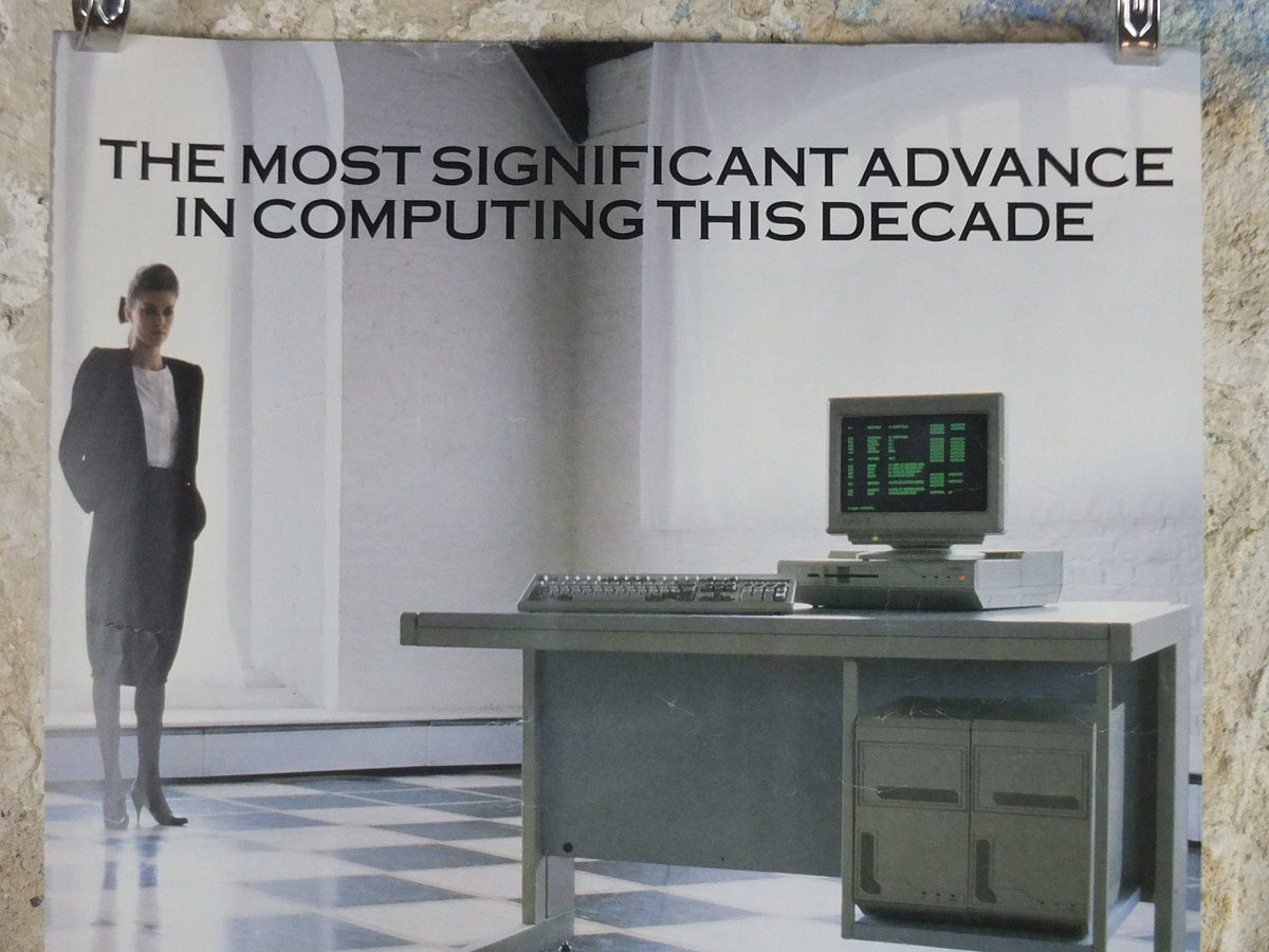 1989 Apricot VX Poster, the first 486 to market, computer technology pc server, retro wall art decor