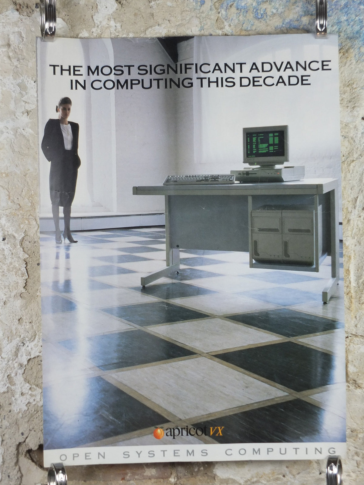 1989 Apricot VX Poster, the first 486 to market, computer technology pc server, retro wall art decor