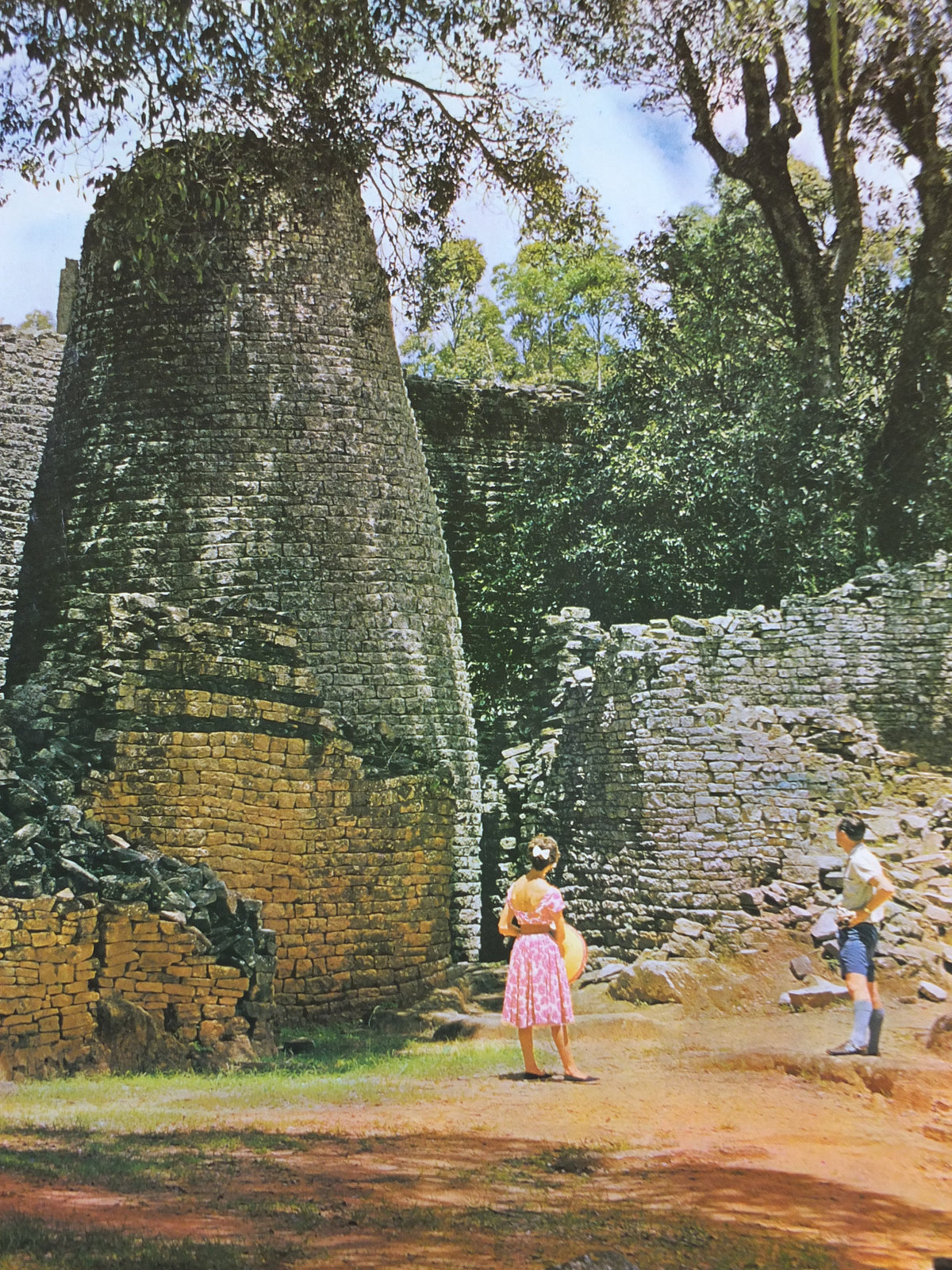 1960s Rhodesia Travel Poster, Zimbabwe Ruins, Vintage colonial poster from Zimbabwe, travel tourism, holiday vacation, wall art decor