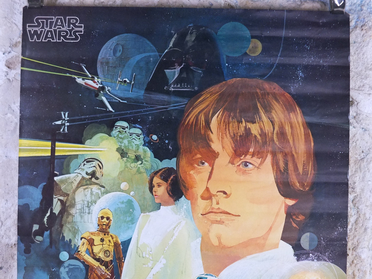 1977 Star Wars Luke Skywalker Poster, by Del Nichols, Coca Cola, Burger Chef, Princess Leia Darth Vader wall art