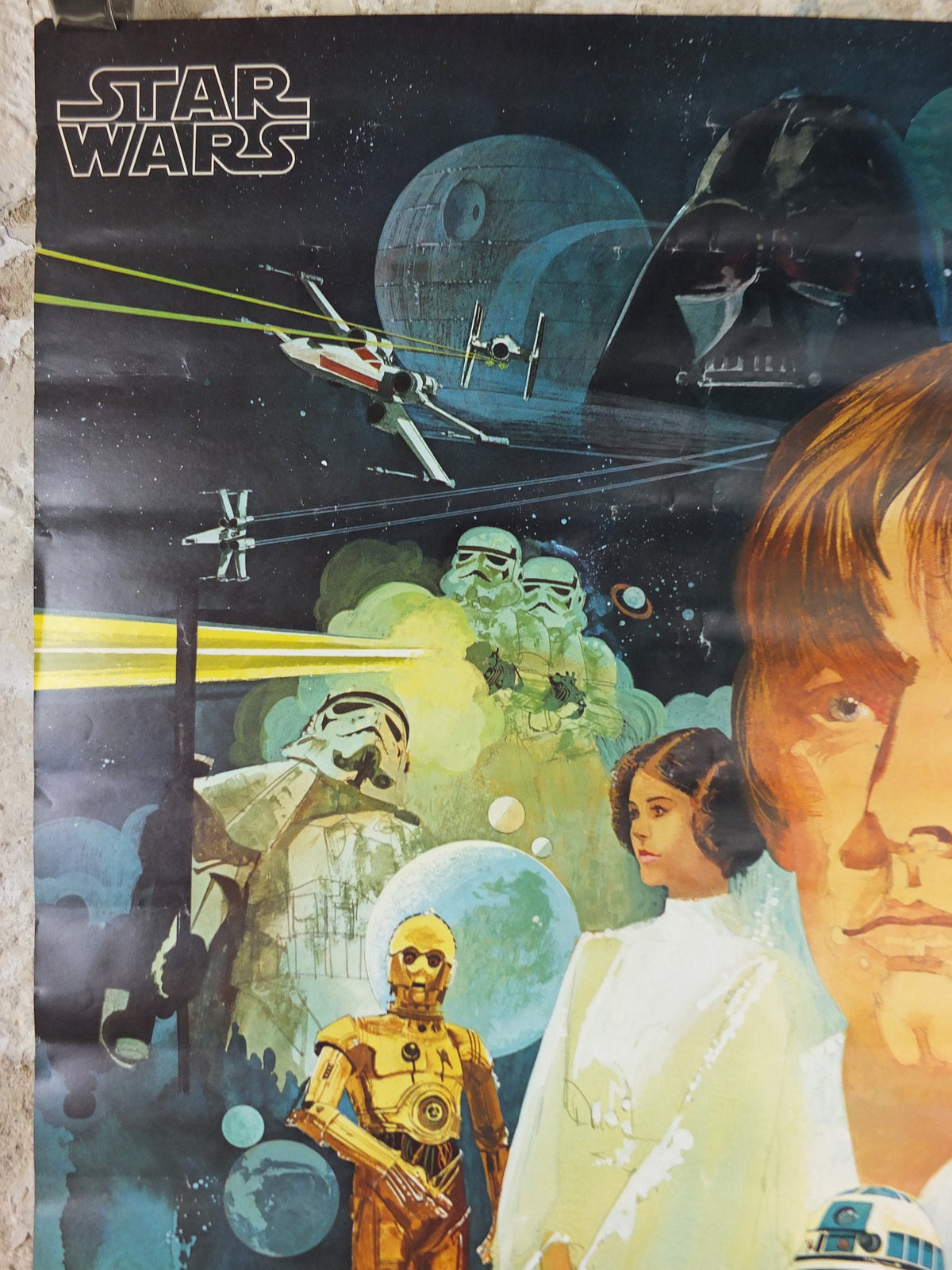 1977 Star Wars Luke Skywalker Poster, by Del Nichols, Coca Cola, Burger Chef, Princess Leia Darth Vader wall art