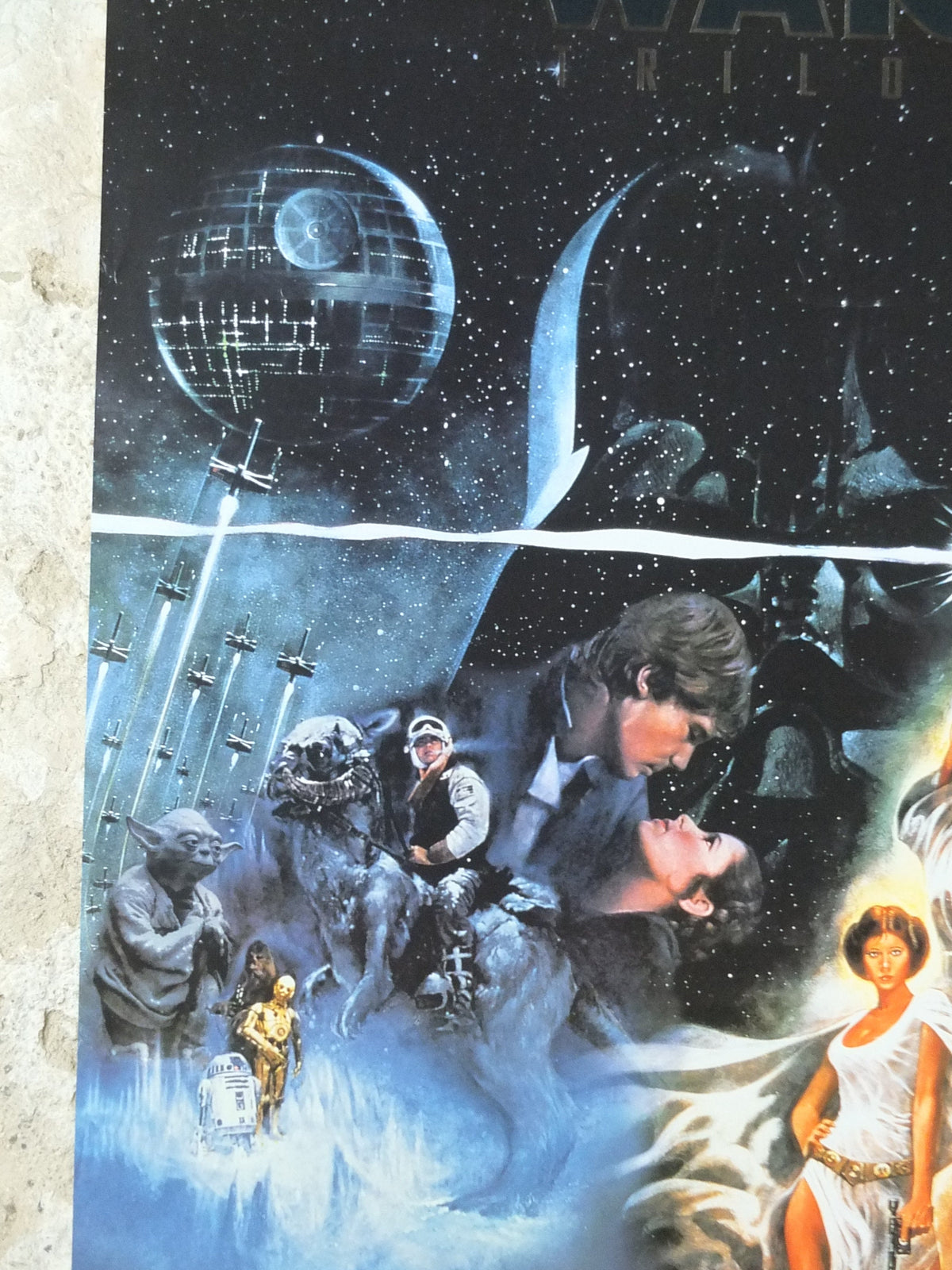 1994 Star Wars Trilogy Poster, Luke Skywalker Han Solo Princess Leia Darth Vader, Jedi wall art cinema film memorabilia decor