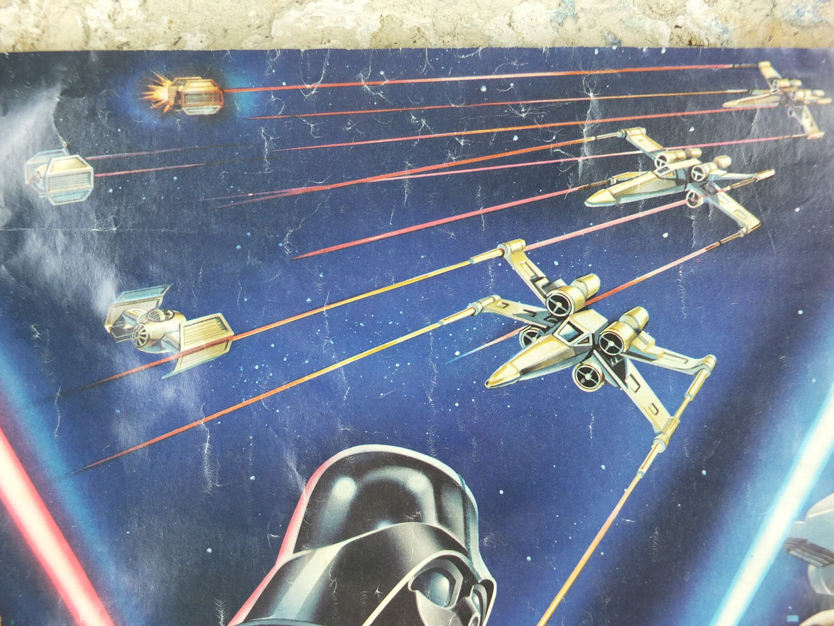 1978 Star Wars Poster, Proctor & Gamble, Darth Vader Obi Wan Kenobi lightsaber duel, advertising Cascade Cheer Dawn, wall art decor