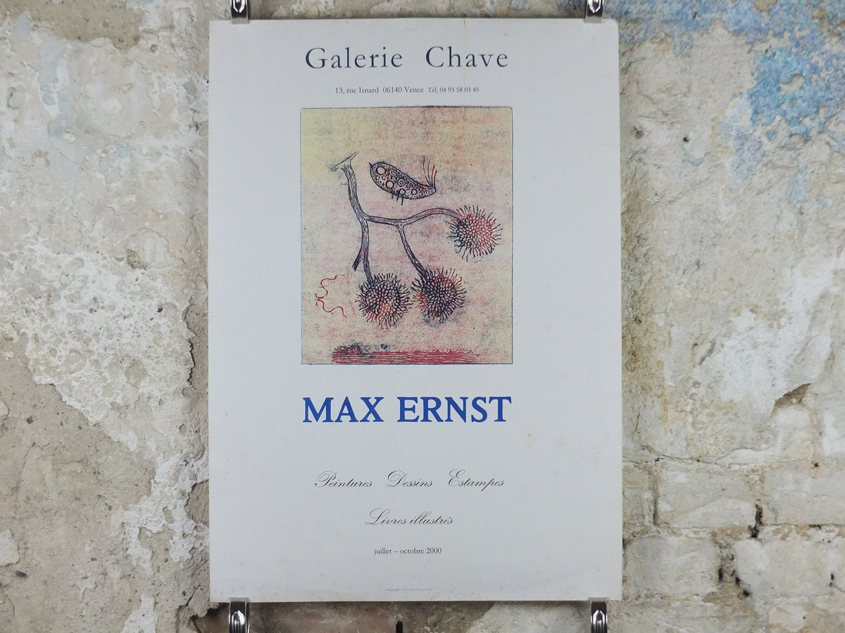2000 Max Ernst Poster, paintings drawings prints, dada expressionism, artist gallery exhibition wall art decor