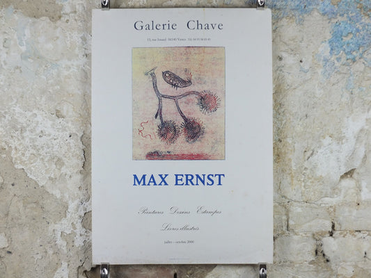 2000 Max Ernst Poster, paintings drawings prints, dada expressionism, artist gallery exhibition wall art decor