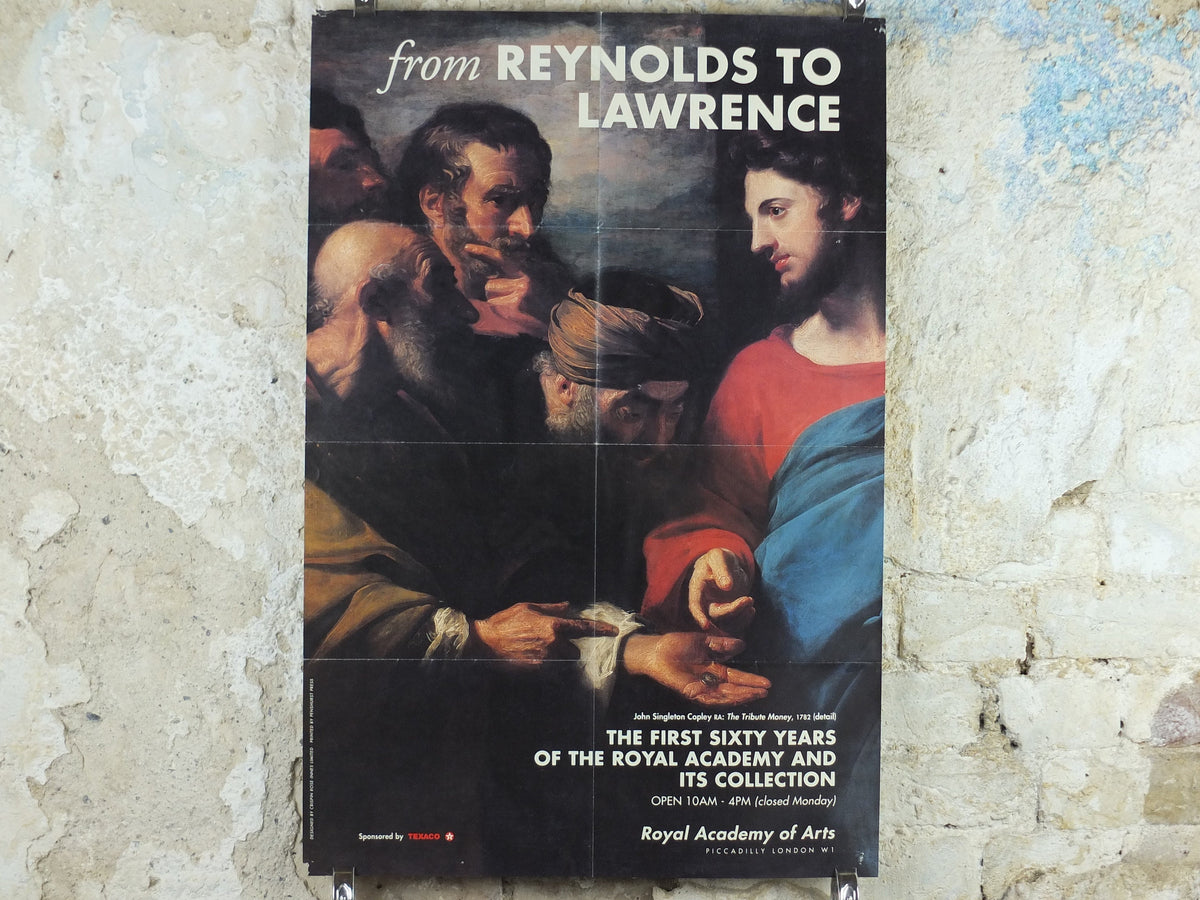 1991 Royal Academy of Arts Poster, John Singleton Copley, "The Tribute Money" 1782 artist gallery exhibition, wall art decor